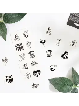 CONJUNTO DE 10 TATUAGENS TEMPORÁRIAS - KINKY COLLECTION CHIC TATTOO SECRET PLAY