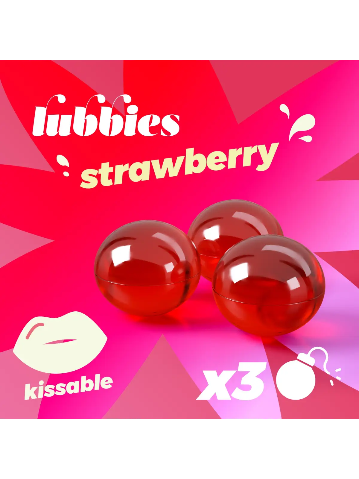 LUBBIES BOLINHAS DE ÓLEO BEIJÁVEIS MORANGO CRUSHIOUS