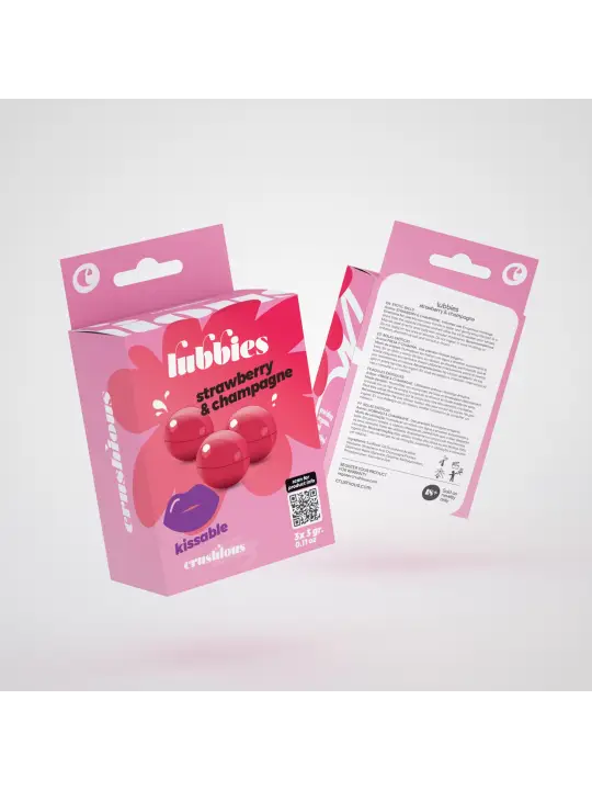 LUBBIES BOLINHAS DE ÓLEO BEIJÁVEIS MORANGO & CHAMPANHE CRUSHIOUS