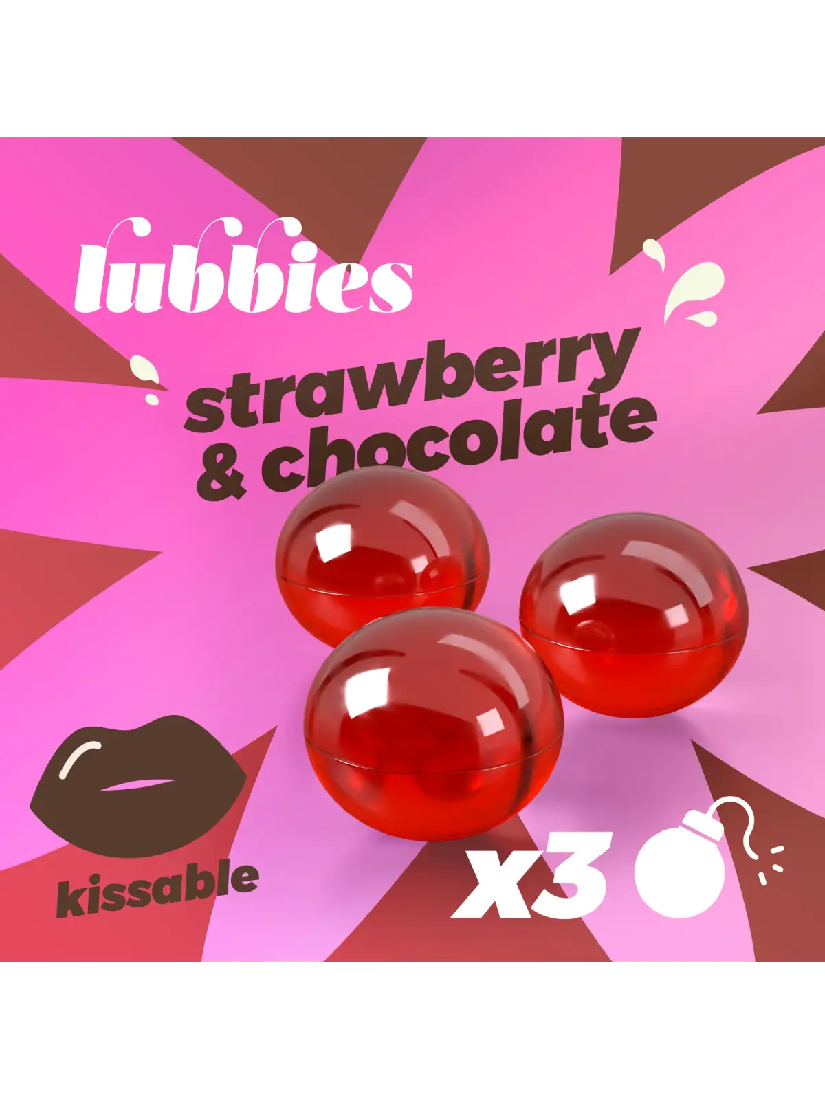 LUBBIES BOLINHAS DE ÓLEO BEIJÁVEIS MORANGO & CHOCOLATE CRUSHIOUS