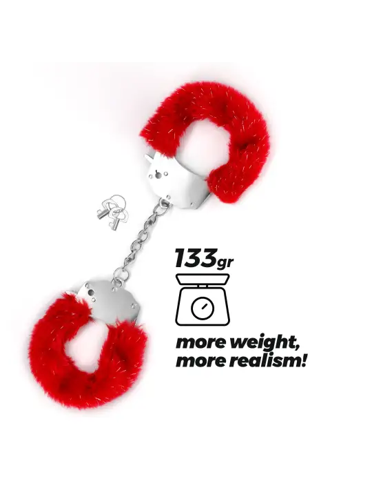 SPANGLE ALGEMAS METÁLICAS COM PELÚCIA VERMELHA CRUSHIOUS