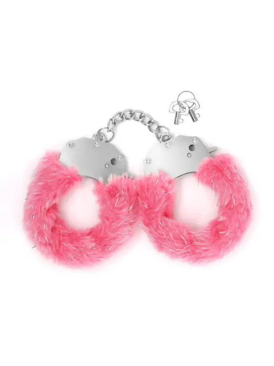SPANGLE ALGEMAS METÁLICAS COM PELÚCIA ROSA CRUSHIOUS