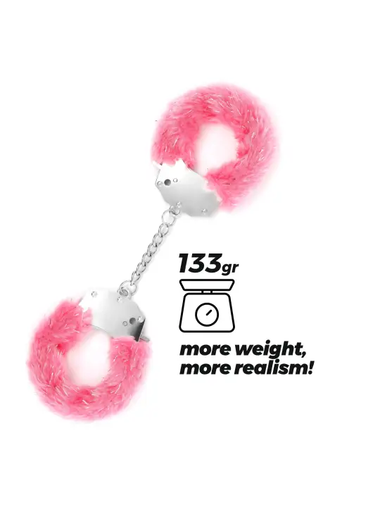 SPANGLE ALGEMAS METÁLICAS COM PELÚCIA ROSA CRUSHIOUS