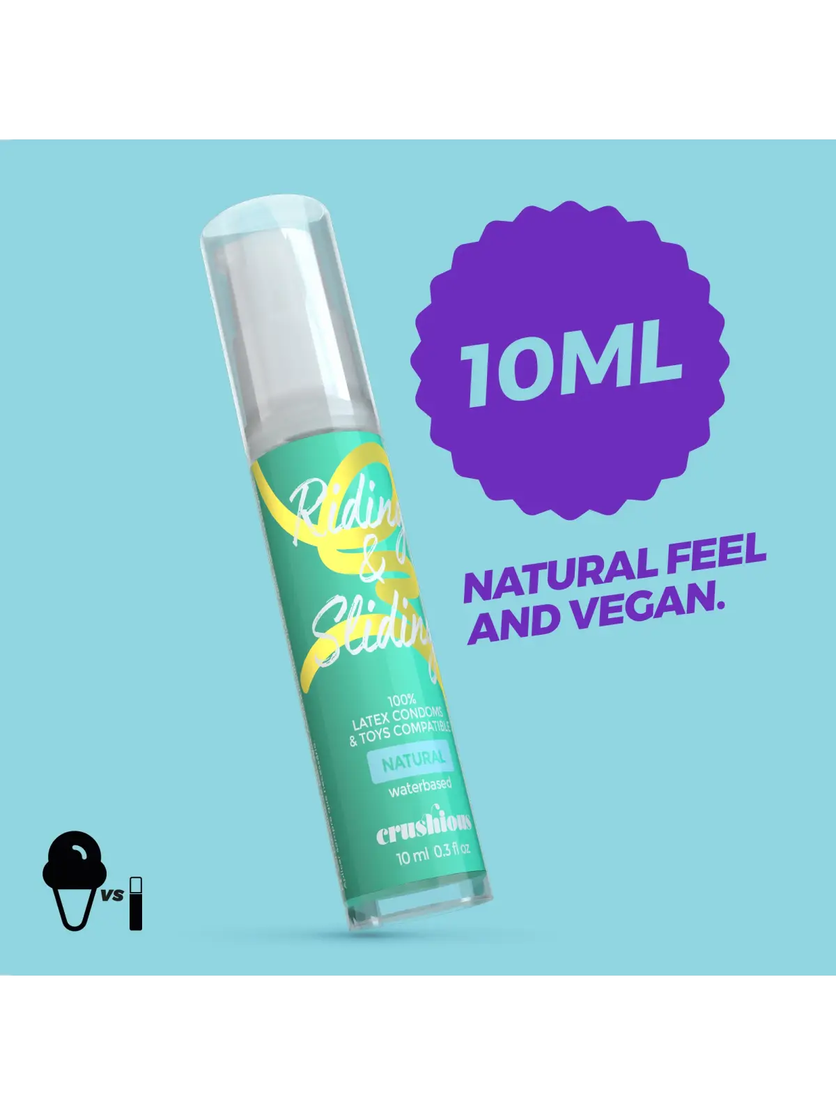 GEL LUBRIFICANTE RIDING & SLIDING À BASE DE ÁGUA CRUSHIOUS 10ML