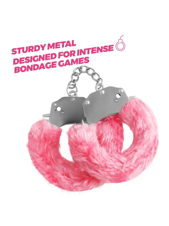 SPANGLE ALGEMAS METÁLICAS COM PELÚCIA ROSA CRUSHIOUS