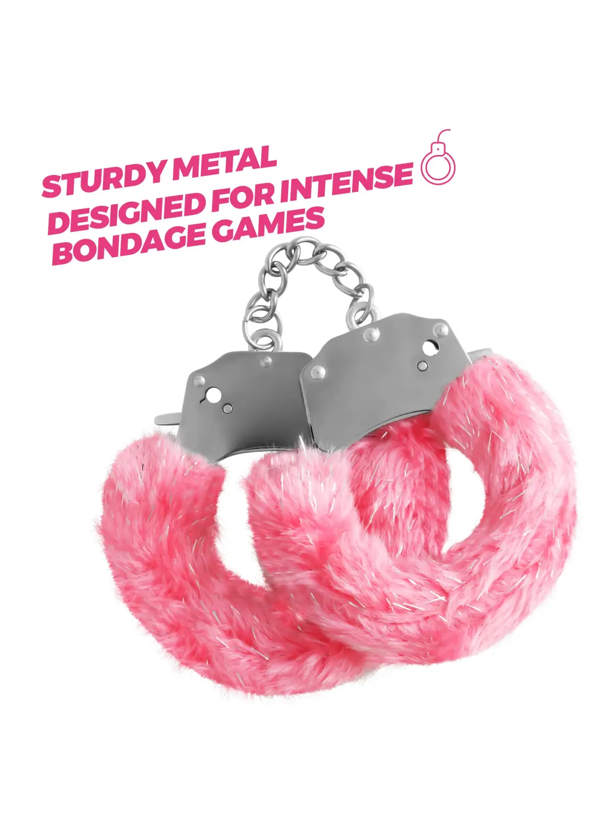 SPANGLE ALGEMAS METÁLICAS COM PELÚCIA ROSA CRUSHIOUS