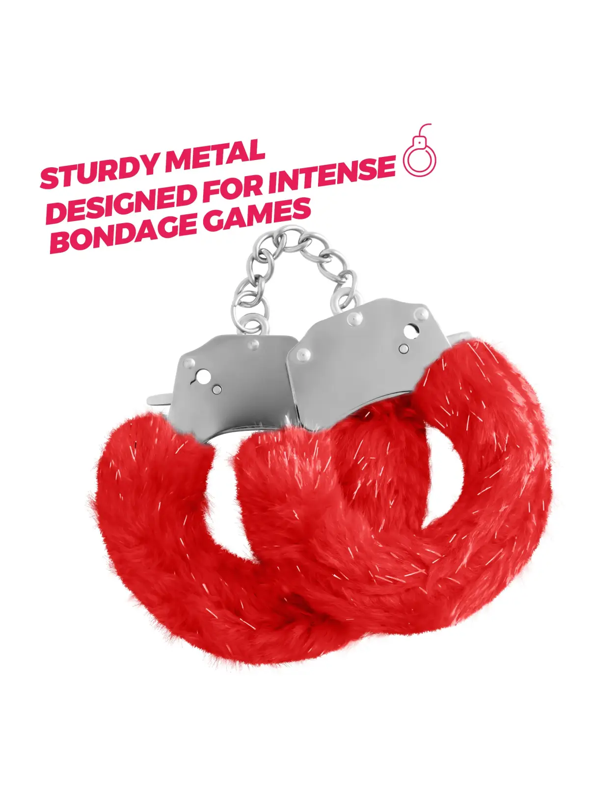 SPANGLE ALGEMAS METÁLICAS COM PELÚCIA VERMELHA CRUSHIOUS