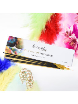 EMBALAGEM DE 25 INCENSOS COM FEROMONAS AROMA SEXO LIVRE TENTACIÓN PLAY SEX