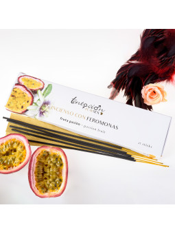 EMBALAGEM DE 25 INCENSOS COM FEROMONAS AROMA MARACUJÁ TENTACIÓN PLAY SEX