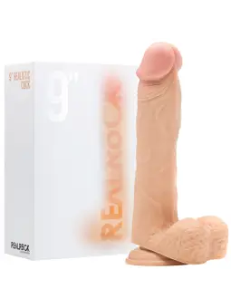 DILDO REALÍSTICO COM TESTÍCULOS REALROCK 9” BRANCO