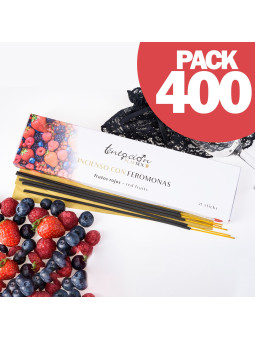 PACK DE 400 INCENSOS COM FEROMONAS AROMA FRUTOS VERMELHOS TENTACIÓN PLAY SEX