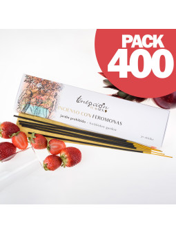 PACK DE 400 INCENSOS COM FEROMONAS AROMA JARDIM PROIBIDO TENTACIÓN PLAY SEX