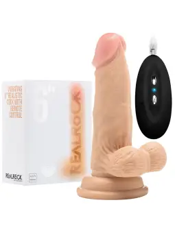 VIBRADOR REALÍSTICO COM TESTÍCULOS REALROCK 6” BRANCO