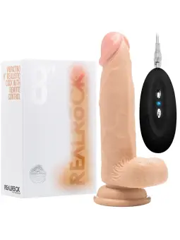 VIBRADOR REALÍSTICO COM TESTÍCULOS REALROCK 8” BRANCO