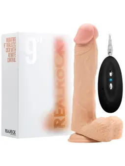 VIBRADOR REALÍSTICO COM TESTÍCULOS REALROCK 9” BRANCO
