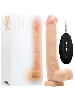 VIBRADOR REALÍSTICO COM TESTÍCULOS REALROCK 10” BRANCO
