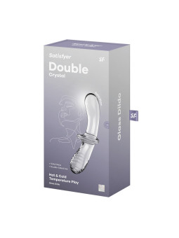 DILDO DE VIDRO DOUBLE CRYSTAL TRANSPARENTE SATISFYER