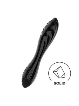 DILDO DE VIDRO DAZZLING CRYSTAL 1 PRETO SATISFYER