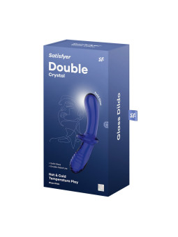 DILDO DE VIDRO DOUBLE CRYSTAL AZUL SATISFYER