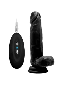 VIBRADOR REALÍSTICO COM TESTÍCULOS REALROCK 8” PRETO