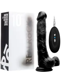 VIBRADOR REALÍSTICO COM TESTÍCULOS REALROCK 10” PRETO
