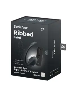 OVO VIBRATÓRIO COM APLICAÇÃO RIBBED PETAL CONNECT APP PRETO SATISFYER