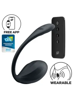 OVO VIBRATÓRIO COM APLICAÇÃO RIBBED PETAL CONNECT APP PRETO SATISFYER