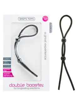 ANEL AJUSTÁVEL PARA O PÉNIS E TESTÍCULOS DOUBLE BOOSTER PRETO