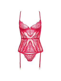 CORPETE E TANGA RAVENNA VERMELHO BEAUTY NIGHT FASHION