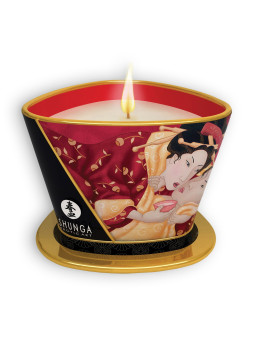 VELA DE MASSAGEM SHUNGA ROMANCE CHAMPANHE E MORANGO 170ML