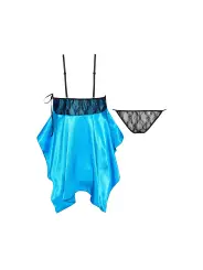 CAMISA DE NOITE E TANGA JULIETA TURQUESA BEAUTY NIGHT FASHION