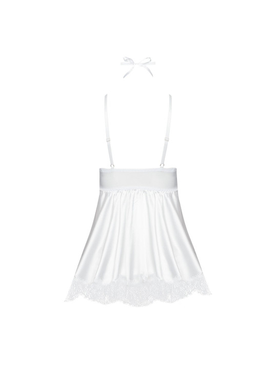 CAMISA DE NOITE E TANGA EVE BRANCO BEAUTY NIGHT FASHION