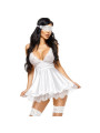 CAMISA DE NOITE E TANGA EVE BRANCO BEAUTY NIGHT FASHION