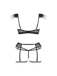 CONJUNTO DE 4 PEÇAS CRYSTAL PRETO BEAUTY NIGHT FASHION