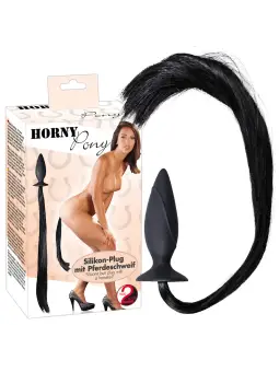 PLUG ANAL EM SILICONE COM RABO DE CAVALO