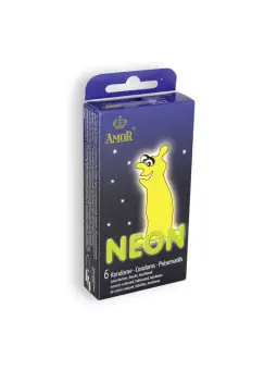 PRESERVATIVOS FLUORESCENTES NÉON 6 UNIDADES