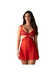 CAMISA DE NOITE E TANGA CUPIDE DESIR VERMELHO OBSESSIVE