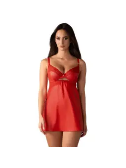 CAMISA DE NOITE E TANGA ALIOSA VERMELHA OBSESSIVE