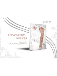 MEIAS DE LIGAS ROMANCE BRANCO BEAUTY NIGHT FASHION