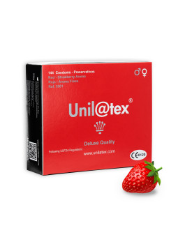 CAIXA COM 144 PRESERVATIVOS VERMELHOS MORANGO