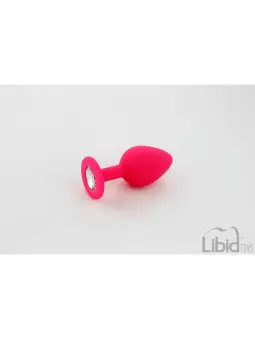 PLUG ANAL DE SILICONE COM JOIA ROSA CANDY LUST