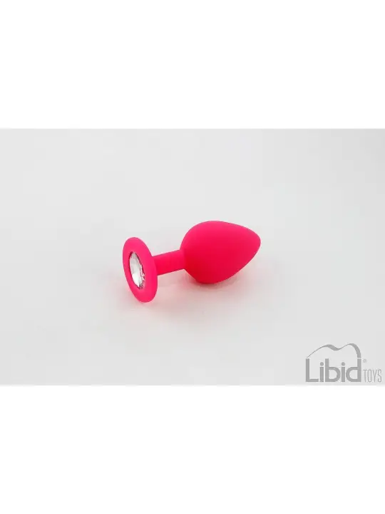 PLUG ANAL DE SILICONE COM JOIA ROSA CANDY LUST