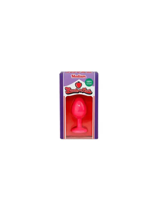 PLUG ANAL DE SILICONE COM JOIA ROSA CANDY LUST
