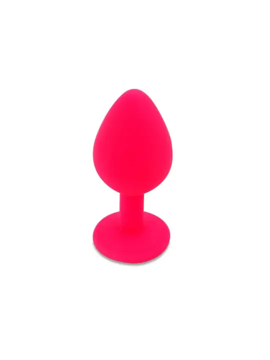 PLUG ANAL DE SILICONE COM JOIA ROSA CANDY LUST