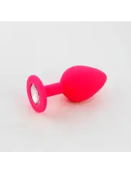 PLUG ANAL DE SILICONE COM JOIA ROSA CANDY LUST