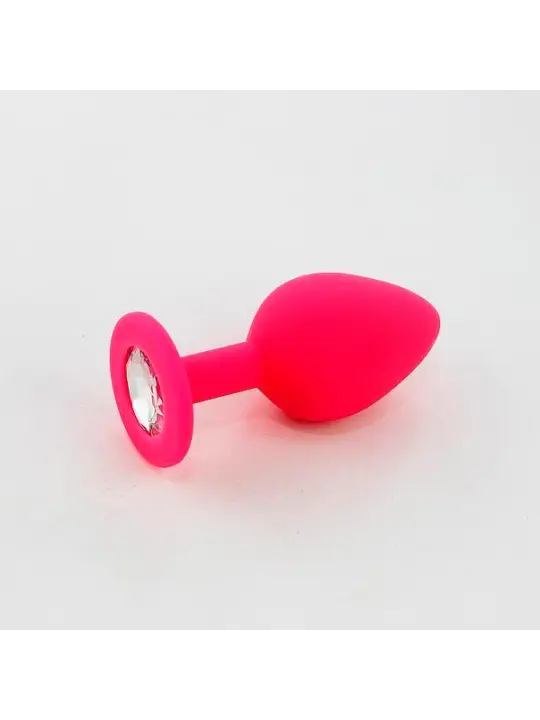 PLUG ANAL DE SILICONE COM JOIA ROSA CANDY LUST