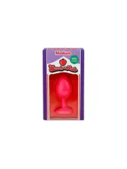 PLUG ANAL DE SILICONE COM JOIA ROSA CANDY LUST