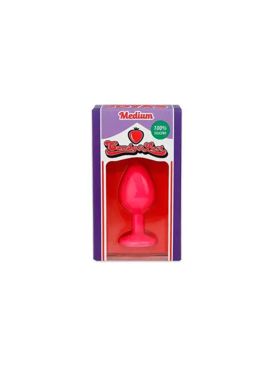 PLUG ANAL DE SILICONE COM JOIA ROSA CANDY LUST