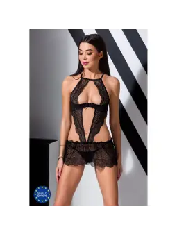 CAMISA DE NOITE E TANGA YONA PRETO PASSION