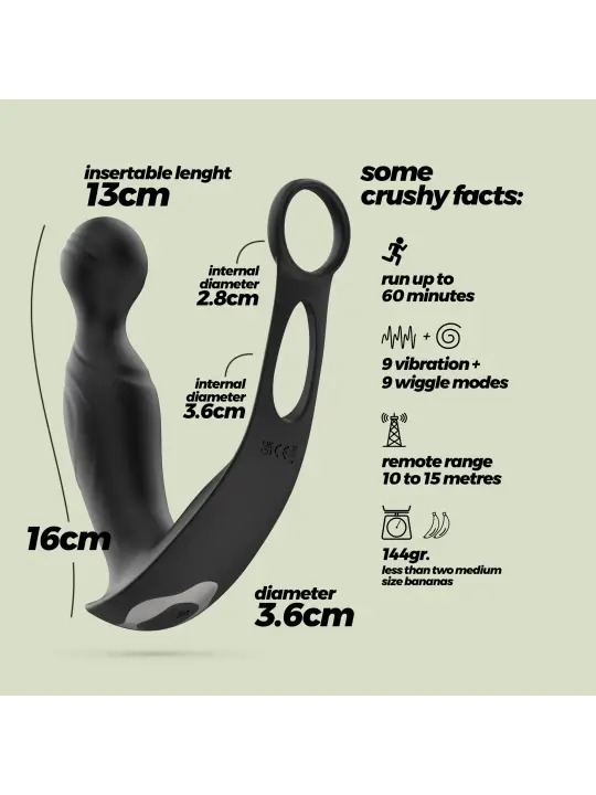 VIBRADOR DE PRÓSTATA COM COMANDO FLAMMA CRUSHIOUS